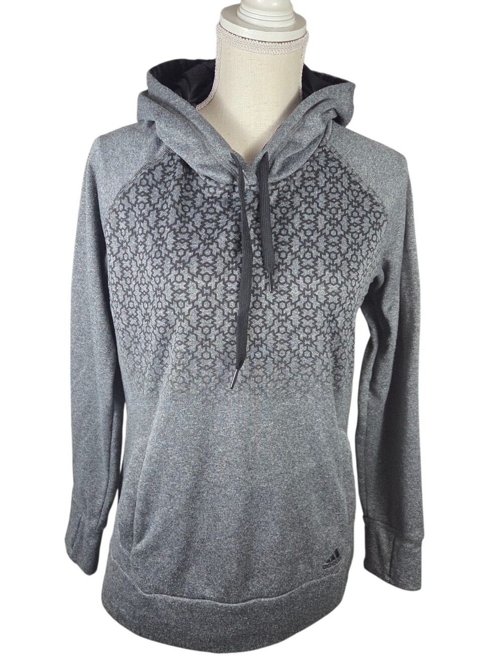 Adidas Ultimate Hoodie Mens Medium -Black & Gray -Long Sleeve